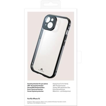 BLACK ROCK 360&deg; Glass Cover iPhone 15 Transp/Black