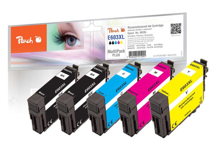 Peach PI200-862 blækpatron 5 stk Kompatibel Højt (XL) udbytte Sort, Blå, Magenta, Gul