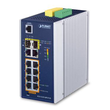 PLANET IGS-5225-8P2T2S netværksswitch Administreret L2+ Gigabit Ethernet (10/100/1000) Strøm over Ethernet (PoE) Blå, Hvid