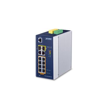 PLANET IGS-5225-8P2T2S netværksswitch Administreret L2+ Gigabit Ethernet (10/100/1000) Strøm over Ethernet (PoE) Blå, Hvid