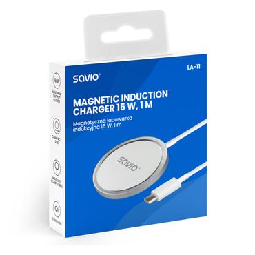 Savio LA-11 oplader til mobil enhed Mobiltelefon, Universel Hvid DC Tr&aring;dl&oslash;s opladning Indend&oslash;rs