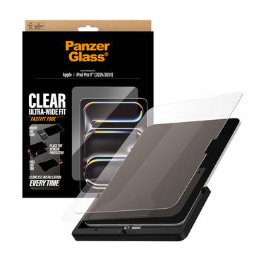 PanzerGlass ® Skærmbeskyttelse iPad Pro 11" (2024-2025) | Ultra-Wide Fit m. Fastfit tool
