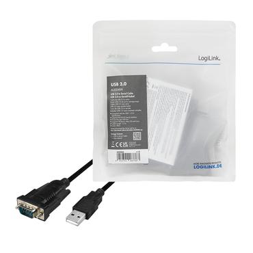 LogiLink AU0048A serielkabel Sort 1,5 m USB A DB-9