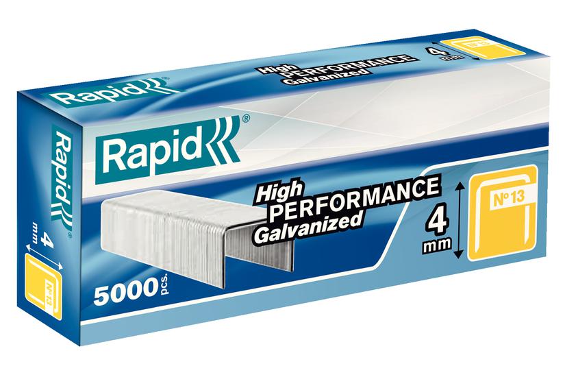 Rapid - klamrar - No. 13 - 4 mm - paket med 5000