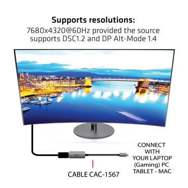 Club 3D CAC-1567 - DisplayPort-adapter - 24 pin USB-C till DisplayPort - 22 cm