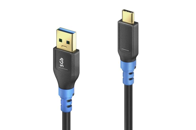 PureLink FI-U320-005 USB-kabel USB 3.2 Gen 1 (3.1 Gen 1) 0,5 m USB A USB C Sort, Bl&aring;