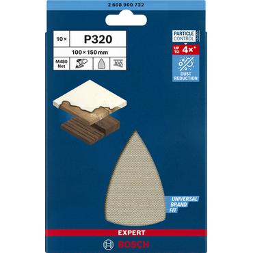 Bosch Expert M480 - sandpapirsark - for træ, plastik, gipsvæg, blødtræ, hardwood, maling, fineret træ, gipsplade - 10 stykker
