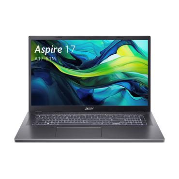 Acer Aspire 17 A17-51M B&aelig;rbar PC - Intel Core 5 (Serie 1) 120U / 1.4 GHz - 16 GB LPDDR5 - 512 GB SSD M.2 PCIe 4.0 - NVM Express (NVMe) - Kingston - 17.3" IPS