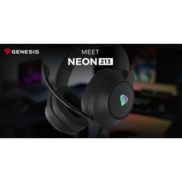 GENESIS NEON 213 Headset Ledningsført Håndholdt Opkald/musik USB Type-A Sort