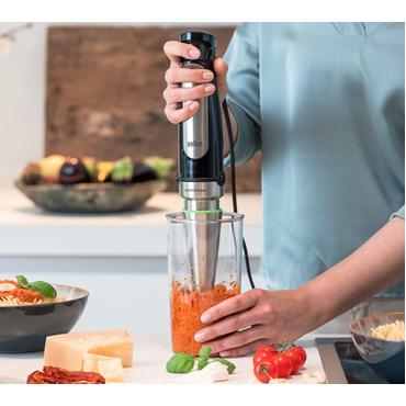 Braun MultiQuick 7 MQ 7045X 1,25 L Nedsænkning blender 1000 W Sort, Rustfrit stål