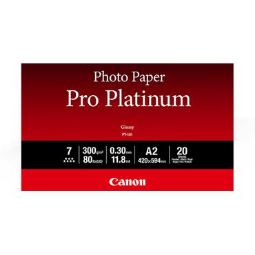 Canon Photo Paper Pro Platinum PT-101 - fotopapper - sl&auml;t blank - 20 ark - A2 - 300 g/m&sup2;