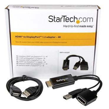 StarTech.com HDMI till DisplayPort-adapter - 4K 30 Hz - adapterkabel - DisplayPort / HDMI - 25.5 cm
