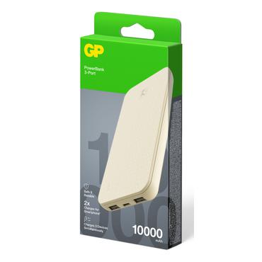 GP Batteries 405212 powerbank Lithium polymer (LiPo) 10000 mAh Cremefarvet