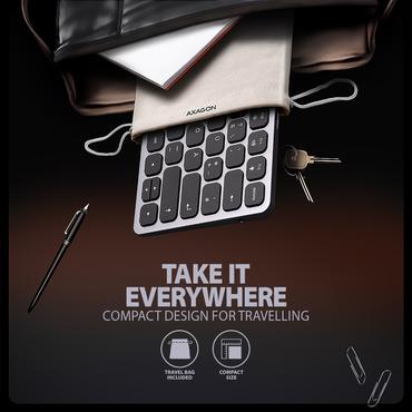 AXAGON HMC-KB keyboard USB-C 5Gbps with HUB, microSD/SD, 3x USB-A, HDMI 4K/60Hz, PD 100W, Audio, DE layout