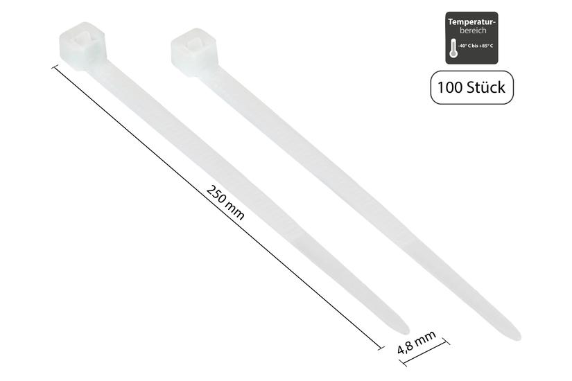 Good Connections Kabelsamler - Lösbar buntband - 250 mm - 100 styck - Nylon PA 66