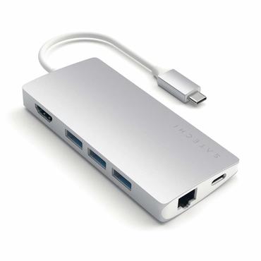 Satechi Aluminum Multi-Port Adapter V2 - dockingstation - USB-C / Thunderbolt 3 - 1GbE