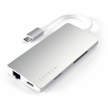 Satechi Aluminum Multi-Port Adapter V2 - dockingstation - USB-C / Thunderbolt 3 - 1GbE