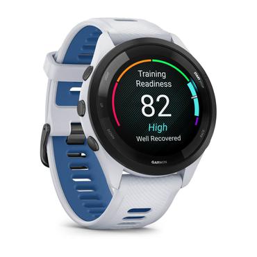 Garmin Forerunner 265 - vitt stenslag - smart klocka med rem - vitt sten/kustbl&aring; - 8 GB