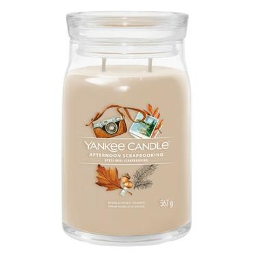 Yankee Candle Afternoon scrapbooking vokslys Rund Ravfarvet, &AElig;ble, Bergamot, CEDAR, Eucalyptus, Ingef&aelig;r, L&aelig;der, Citron, Musk, Muskatn&oslash;d, Patchouli Beige 1 stk