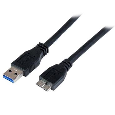 StarTech.com 1m 3 ft Certified SuperSpeed USB 3.0 A to Micro B Cable Cord - USB 3 Micro B Cable - 1x USB A (M), 1x USB Micro B (M) - Black (USB3CAUB1M) - USB-kabel - Micro-USB typ B till USB typ A - 1 m