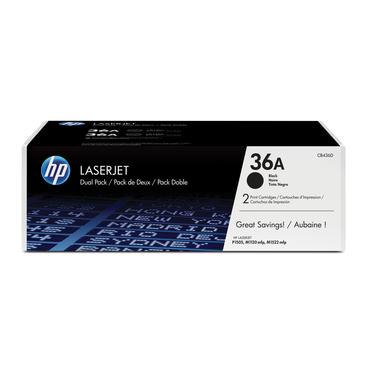 HP 36A - 2-pack - svart - original - LaserJet - tonerkassett (CB436AD)