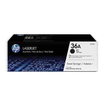 HP 36A - 2-pack - svart - original - LaserJet - tonerkassett (CB436AD)