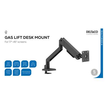 Deltaco Monitor desk mount, gas spring, 17-45" 16 kg