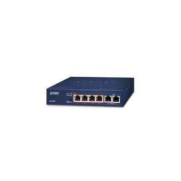PLANET FSD-604HP netværksswitch Ikke administreret Fast Ethernet (10/100) Strøm over Ethernet (PoE) Blå