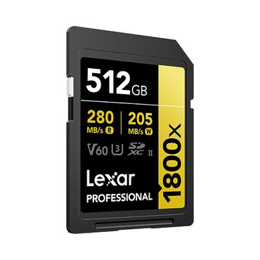 Lexar SDXC 512GB Professional 1800x UHS-II U3 ​​(180/270 MB/s)