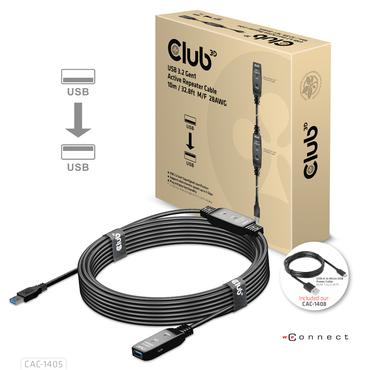 Club 3D - USB-f&ouml;rl&auml;ngningskabel - USB typ A till USB typ A - 10 m