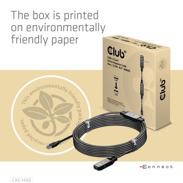 Club 3D - USB-f&ouml;rl&auml;ngningskabel - USB typ A till USB typ A - 10 m