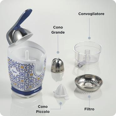 Ariete 0413/0C elektrisk citruspresser 0,6 L 85 W Hvid, Lyse Blå