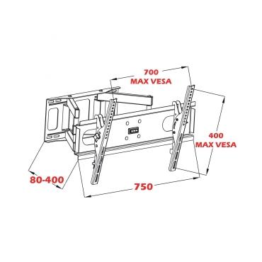 Mount wall for TV ART AR-52 (Wall; 30" - 70"; max. 60kg)