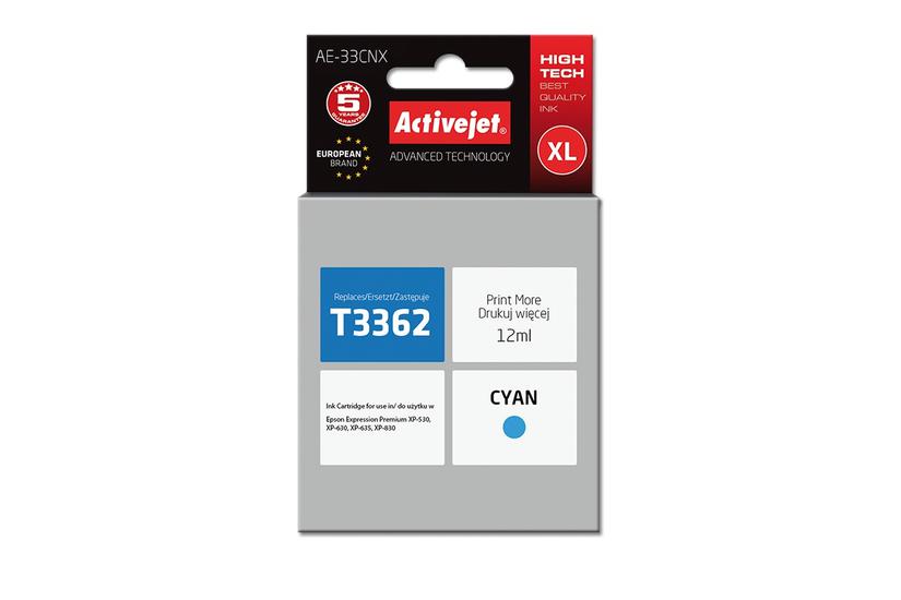 Activejet AE-33BNX Ink (erstatning Epson 33XL T3351; Supreme; 22 ml; sort)