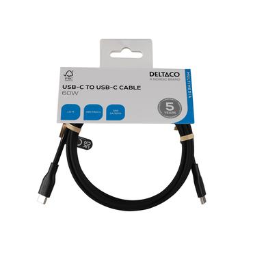 DELTACO - USB typ C-kabel - 24 pin USB-C till 24 pin USB-C - 1.5 m