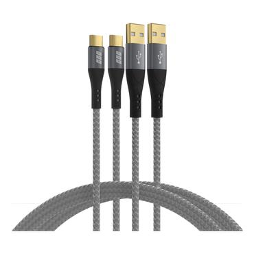 EFB USB-A auf USB-C Kabelset 60W QC 3A 2x3m grau