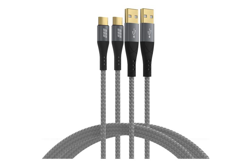 EFB USB-A auf USB-C Kabelset 60W QC 3A 2x3m grau