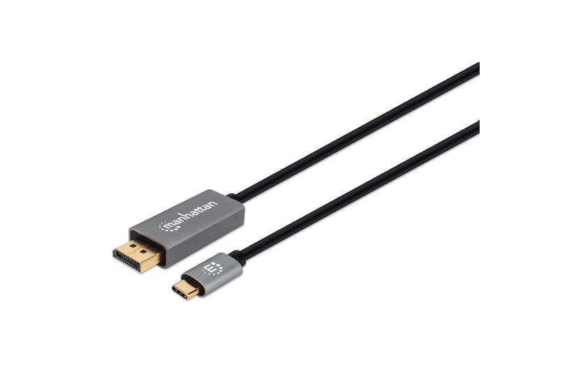Manhattan 354844 videokabel adapter 2 m USB Type-C DisplayPort Sort, S&oslash;lv