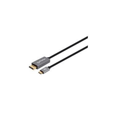 Manhattan 354844 videokabel adapter 2 m USB Type-C DisplayPort Sort, S&oslash;lv