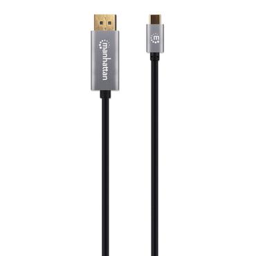 Manhattan 354844 videokabel adapter 2 m USB Type-C DisplayPort Sort, S&oslash;lv