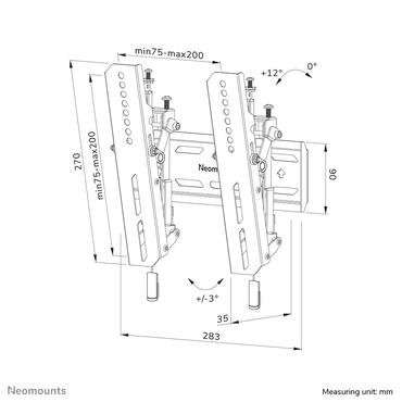 Neomounts WL35S-850BL12 mounting kit - tiltable - for TV - black