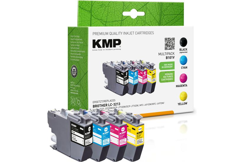 KMP B101V - 4 paket - sort, gul, cyan, magenta - bl&aelig;kpatron (alternativ till: Brother LC3213BK, Brother LC3213C, Brother LC3213M, Brother LC3213Y)