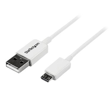 StarTech.com 3.3 ft. (1 m) USB to Micro USB Cable - USB 2.0 A to Micro B - White - Micro USB Cable (USBPAUB1MW) - USB-kabel - mikro-USB typ B till USB - 1 m