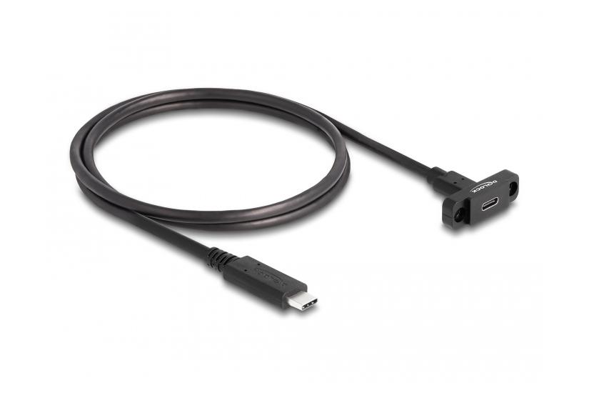 Delock - USB typ C-f&ouml;rl&auml;ngningskabel - 24 pin USB-C till 24 pin USB-C - 1 m