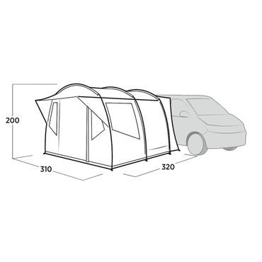 Tunnel-Busvorzelt Reine (dunkelgrau/hellgrau, mit Vordach, Modell 2025)