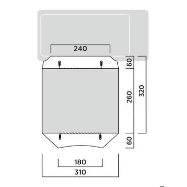 Tunnel-Busvorzelt Reine (dunkelgrau/hellgrau, mit Vordach, Modell 2025)