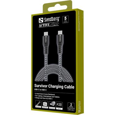 Sandberg 441-67 USB-kabel USB 2.0 2 m USB C Sort, Hvid