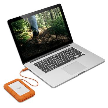 LaCie Rugged Secure ekstern harddisk 2 TB 2.5" USB Type-C 3.2 Gen 1 (3.1 Gen 1) Orange, Hvid