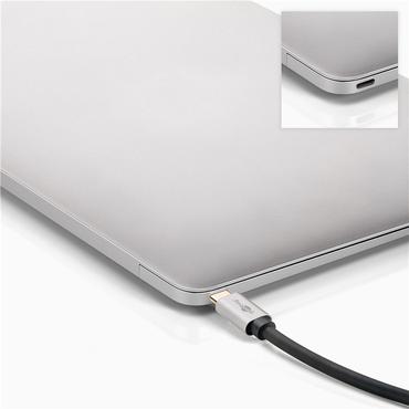 Goobay 60176 videokabel adapter 2 m USB Type-C DisplayPort Sort, S&oslash;lv