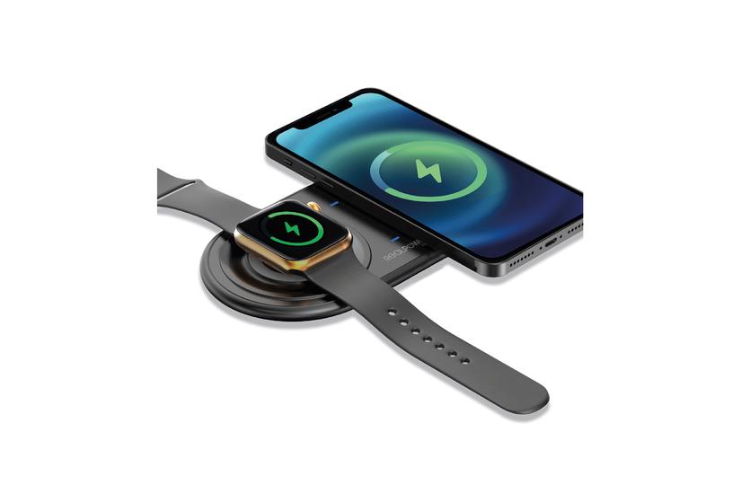 RealPower ChargeAIR Duo Smartphone, SmartWatch Sort USB Indend&oslash;rs
